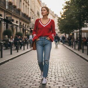 The Fifth Label Graduate Bell Sleeve Cotton Knit Sweater Top Size L NWOT